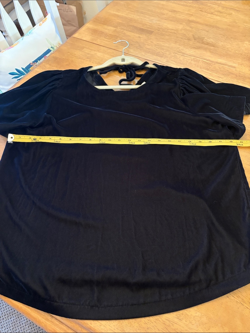 LOFT Black Flutter-Sleeve Tie-Back Top - Picture 9 of 11